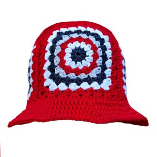 z Kézzel horgolt kalap EMMA - sötétkék/szürke