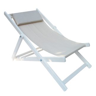 MONTE CARLO nyugágy - váz tömörfa ből - fehér-bézs kockás