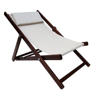 MARTINIQUE nyugágy - váz tömörfa ből - fehér-bézs kockás